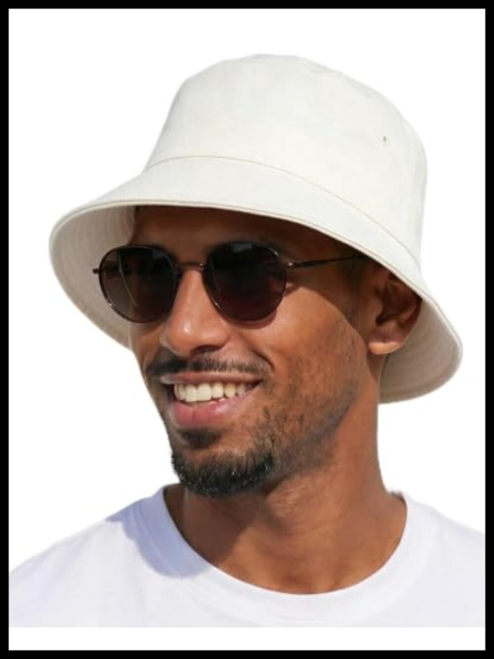 Cotton Bucket Hat for Men Women Adjustable Drawstring Summer Beach Fishing Golf